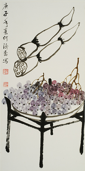 作品1 何济乔花鸟